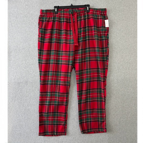 Old Navy Womens Flannel Pajama Set Size XXL Red Tartan Plaid Classic Holiday New - Picture 4 of 16